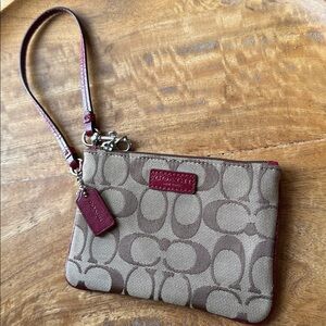 Coach Signature Fabric Wristlet
